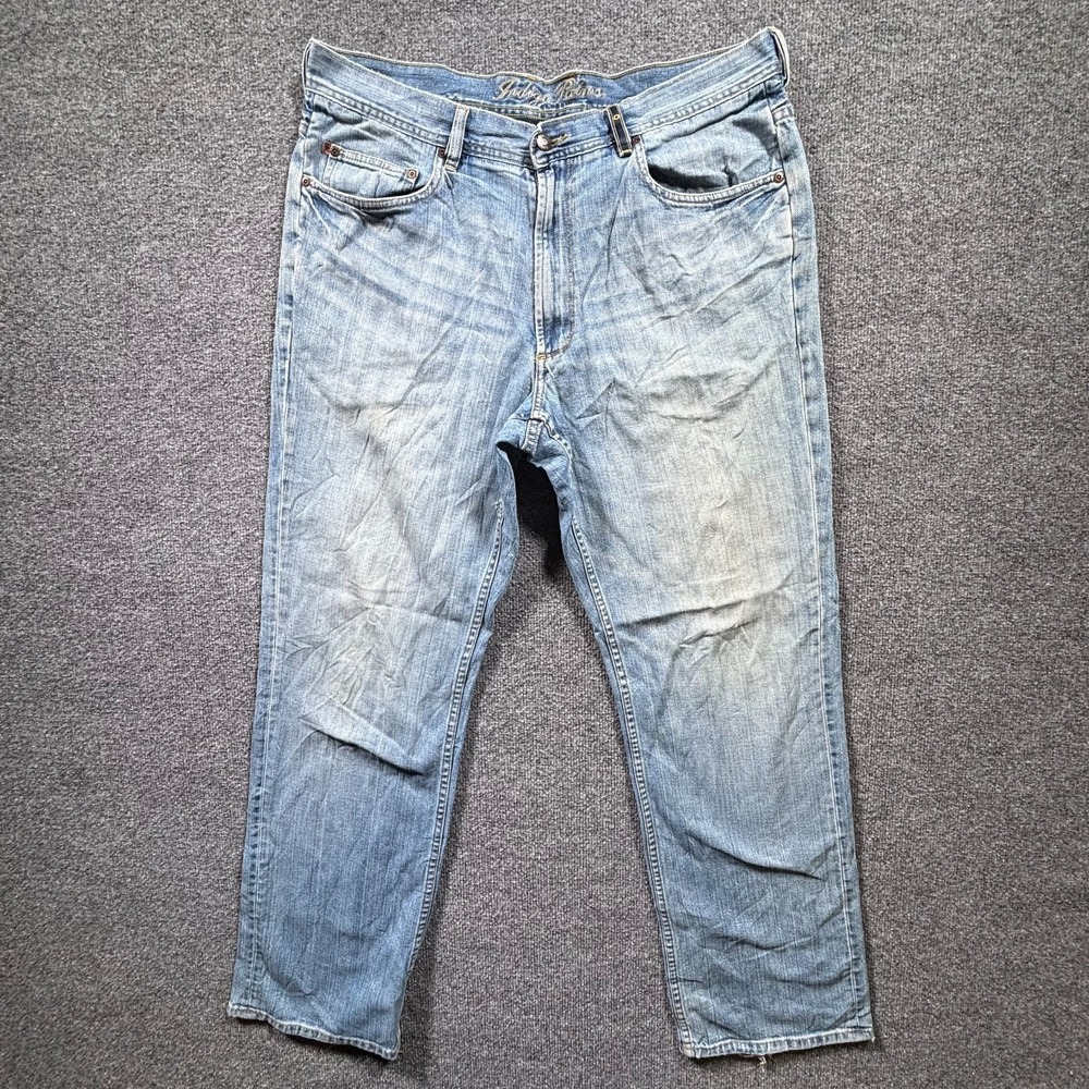 Indigo Palms Straight Jeans Men's 38x34 Blue Cotton Denim Faded Workwear Travel